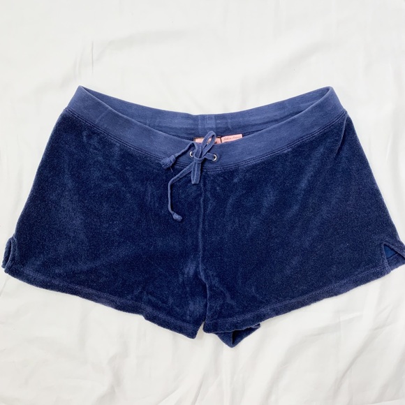 Juicy Couture Terry Cloth Shorts L Navy 
